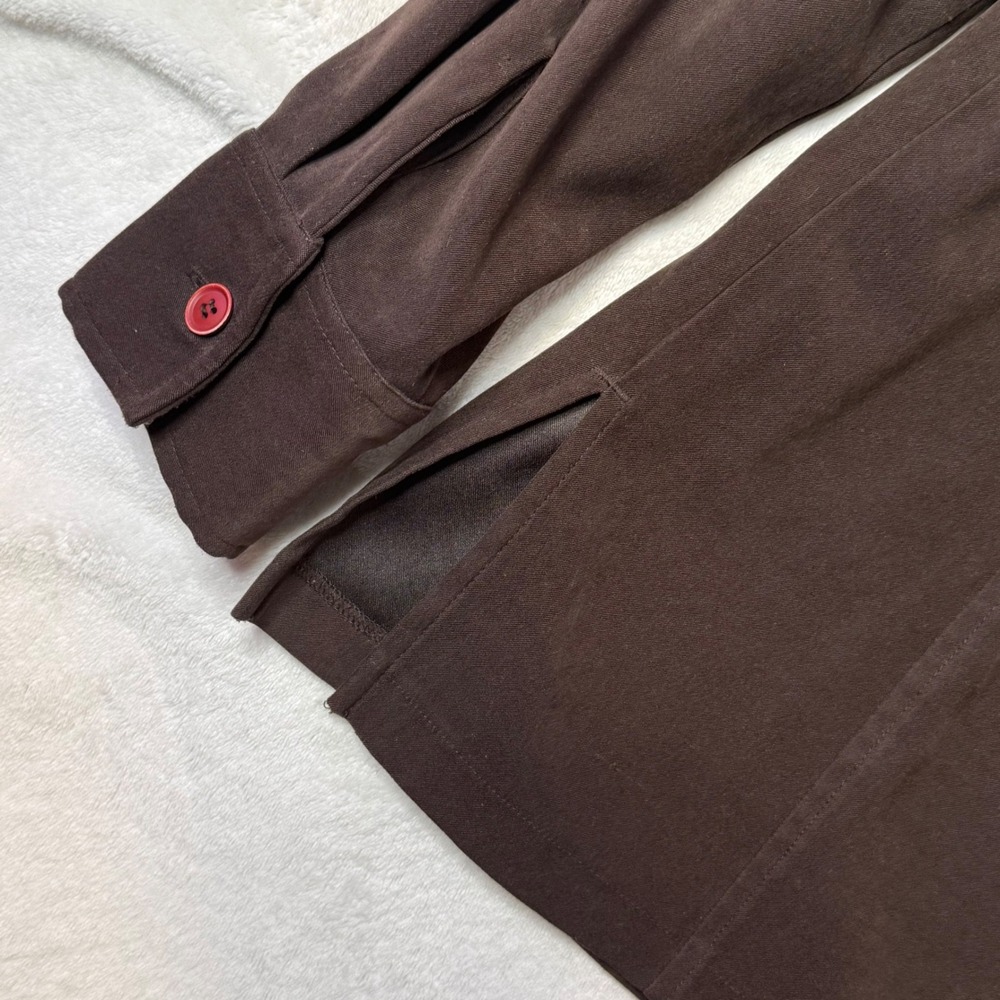 Vintage Brown Button Up Shirt Jacket Size M Dark Academia Whimsigoth 90s Career - Picture 5 of 14